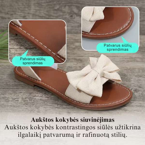 Stiilsed sandaalid pärlirihma ja dekoratiivse lehviga