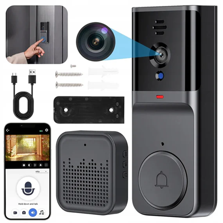Juhtmevaba uksekell kaamera ja puldiga intercomiga